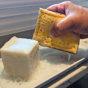 tangie Dish soap bar with dish cloth